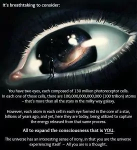 The cosmos is your eye